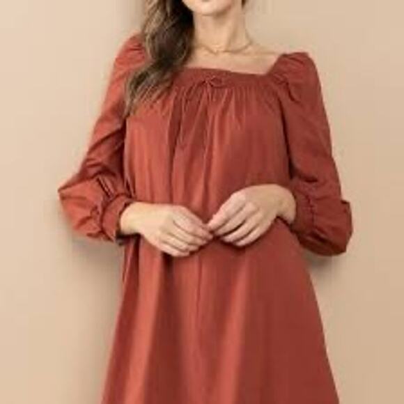 MSRP $49 NWT Aiblee Smocked On-Off shoulder Mini Dress Dress Size M - Picture 1 of 7